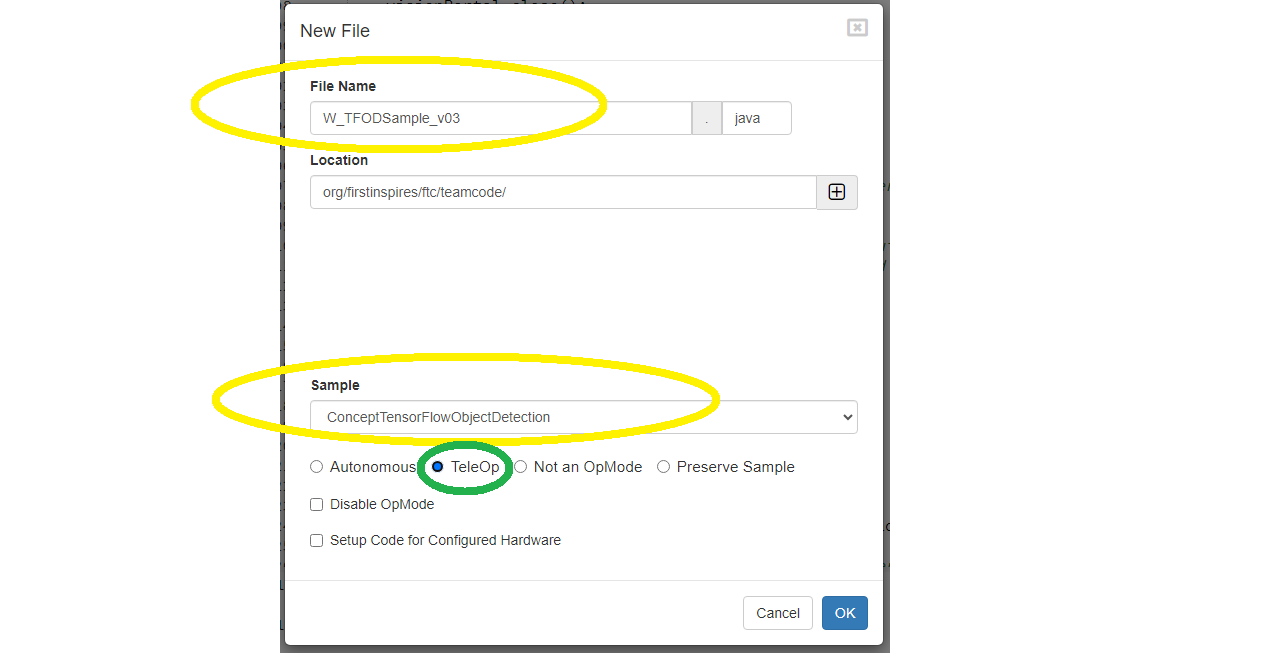 New File Dialog