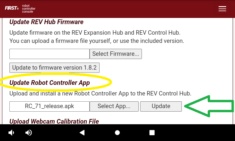 Update RC App