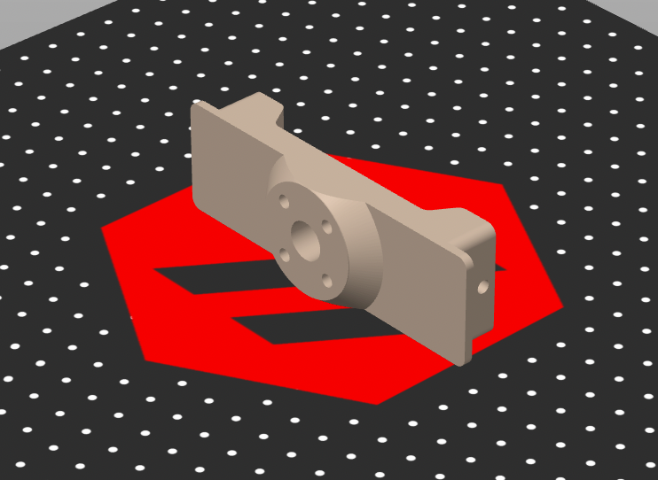 A part on a slicer's bed view.