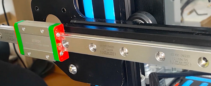 Hiwin MGN12 rails mounted on an Ender 3.