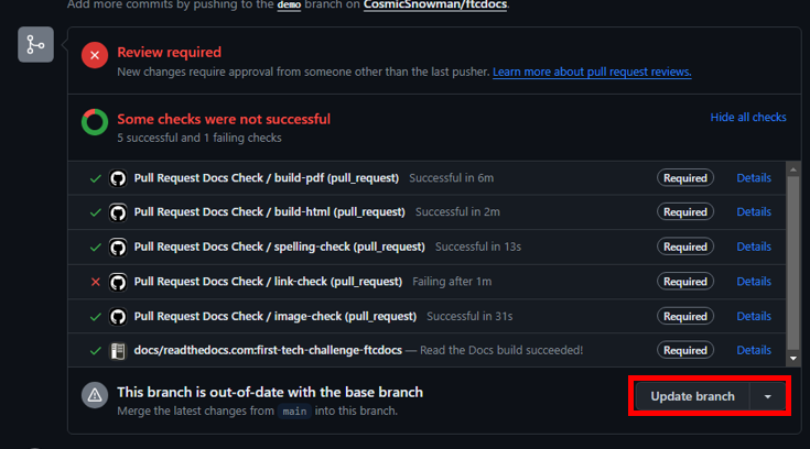 Update Branch